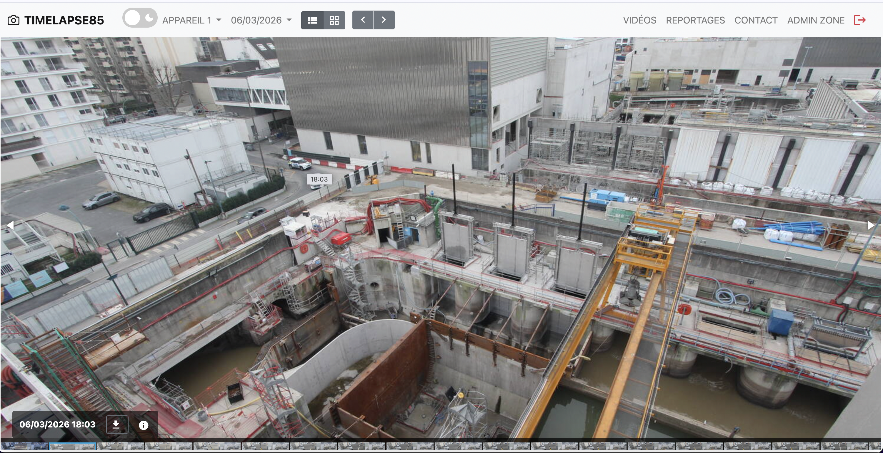 Suivi immersif — Navigation par date et point de vue